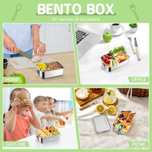 TeamFar Stainless Steel Bento Box, 28oz/850ML Small Metal Lunch Box