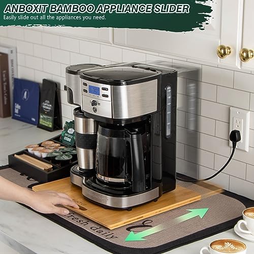 ANBOXIT Bamboo Appliance Slider for Coffee Maker