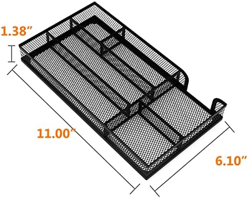 Desk Drawer Organizer, Small Metal Mesh Drawer Organizer Tray, Office