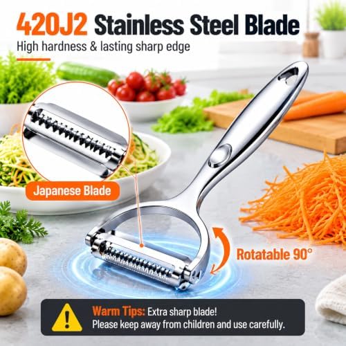 Vegetable Peelers for Kitchen, Ultra Sharp Julienne Peeler