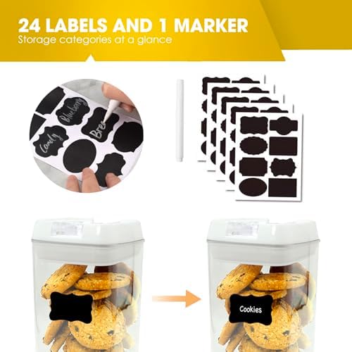 Airtight Food Storage Containers with Lids, 7-Piece BPA-Free Canister