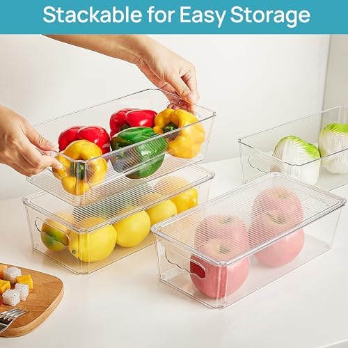 Vtopmart 8pcs Clear Stackable Storage Bins with Lids