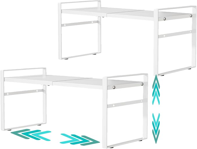 Expandable Cabinet Shelf Organizer Riser by LJHFUQHUHU