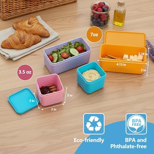 4 Pack Silicone Lunch Containers Compatible with OmieBox, Leak-Proof