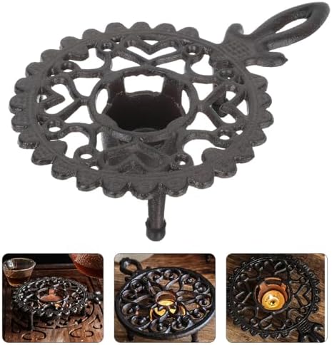 Iron Teapot Warmer for Tealight Candle Heating with Hollow Design