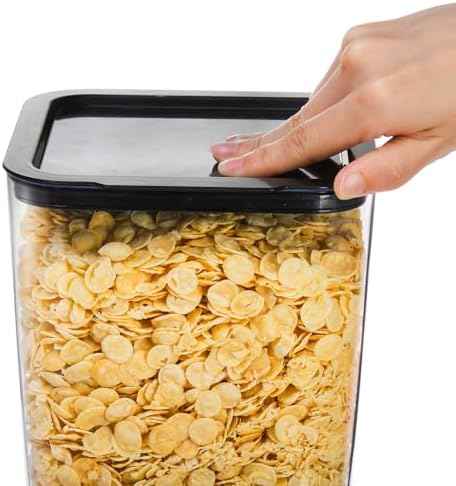 Peohud 2 Pack Cereal Dispenser Countertop, 5.5L Large Capacity Cereal Container Storage, Dry Food Dispenser for Rice, Grain, Nuts, Candies, Oatmeal, Beans, Snacks, Cat Food, Dog Food