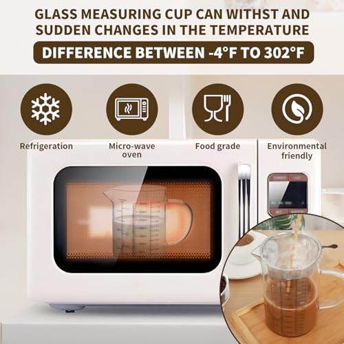 Glass Measuring Cup Set, 4-Cup/32oz (1000 ml) + 12oz (350 ml)