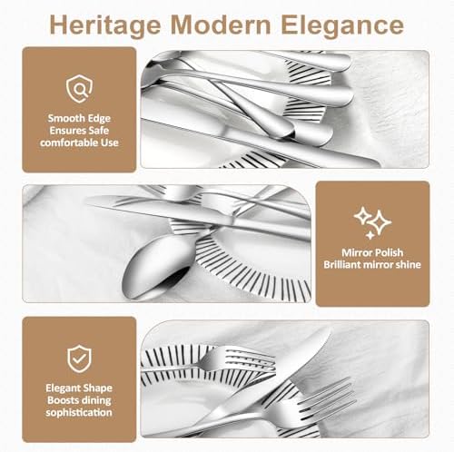 30-Piece Silverware Set for 6, Food Grade Stainless Steel Flatware