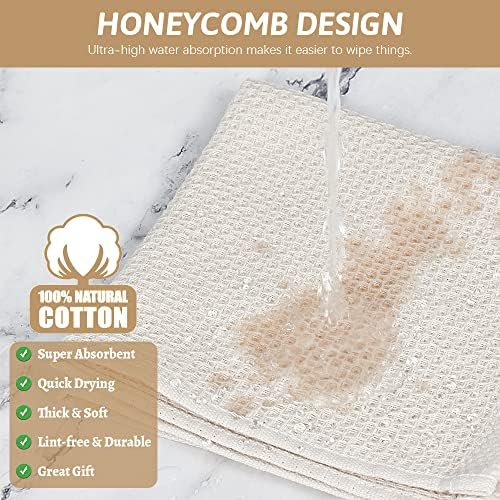 Nialnant 6 Pack Kitchen Towels and Dishcloths Sets,100% Cotton Soft