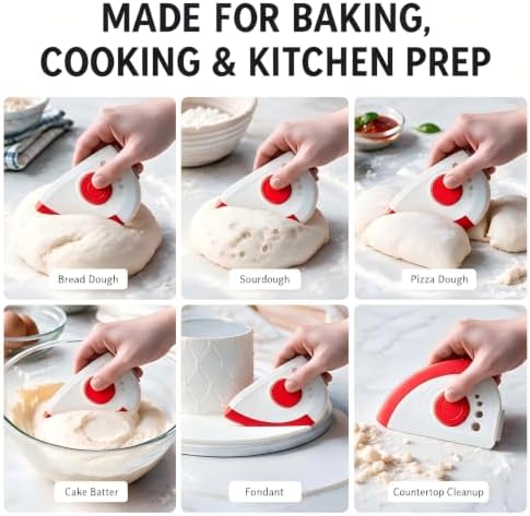 Multi-Purpose Dough Scraper Bench Scraper: 5-in-1 Flexible Bowl