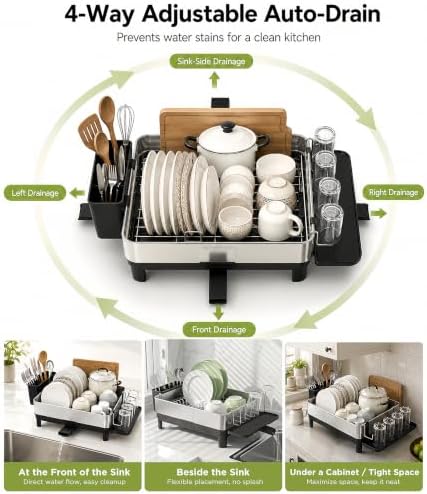 Dish Drying Rack, 17-Inch, Stainless Steel