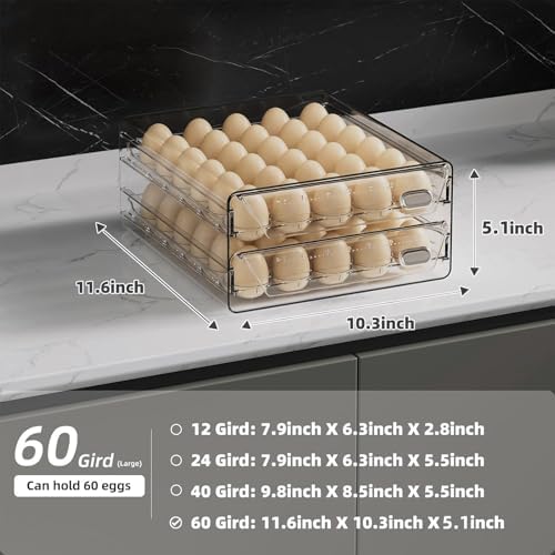 HIYOHIYO 60-Grid Egg Organizer, 2-Tier