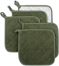Cotton Terry Pot Holders, Set of 5, Olive Green