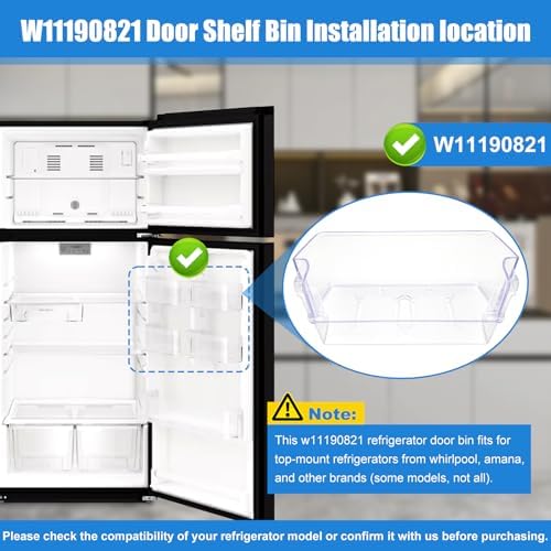 W11190821, W10805889 Door Shelf Bin Compatible with whirlpool, amana