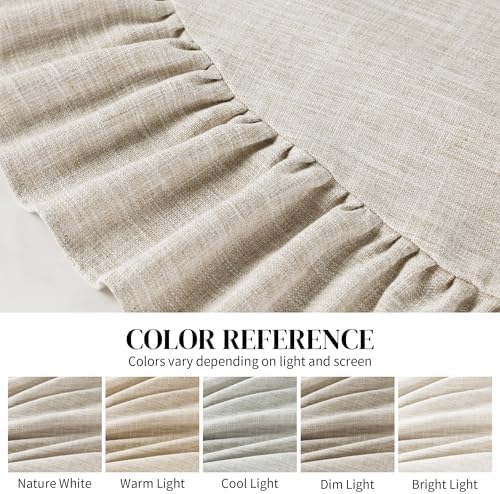 HOMBYS Oval Tablecloth 84 x 60 Inch with Scalloped Ruffle Edge