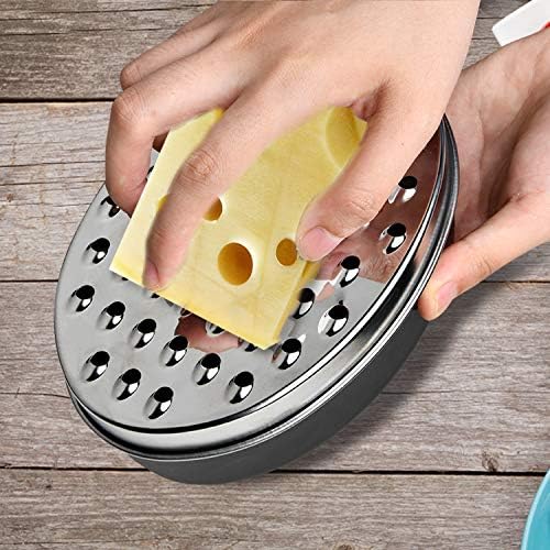 Black Compact Round Cheese Grater with Food Storage Container & Lid