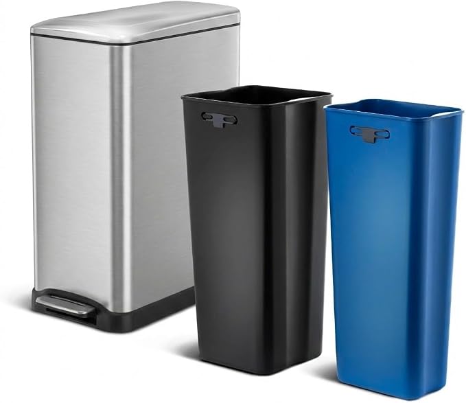 Home Zone Living 13 Gallon Slim Kitchen Trash Can by HomeZoneLiving