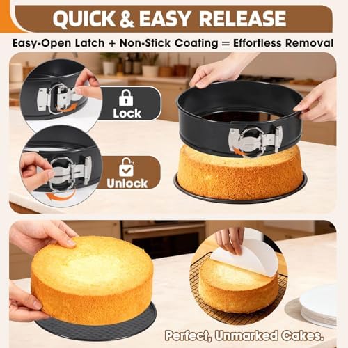 MASSUGAR 4 7 9 Inch Springform Pan Cheesecake Pan with Silicone