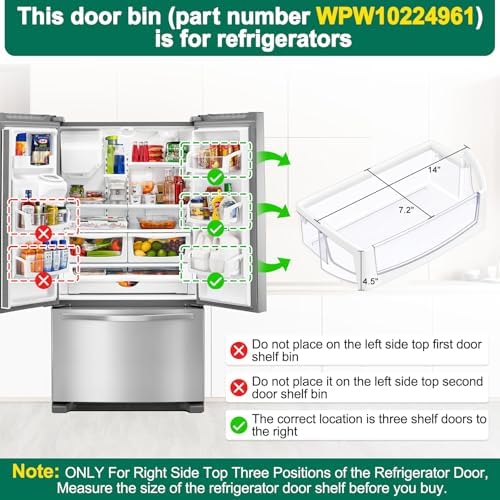 WPW10224961 W10224961 Refrigerator Door Shelf Bin