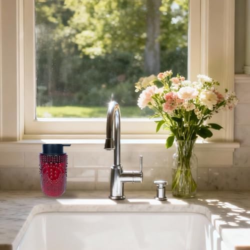 Foaming Soap Dispenser, Refillable Clear Glass Pump Bottle, 13.5 Fl Oz