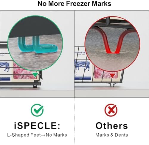 iSPECLE Freezer Organizer Bins, Adjustable, 10-20 Cu Ft