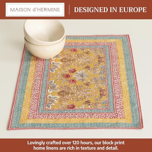 Maison d' Hermine Placemats Set of 4 Reusable 100% Cotton (13"x19")