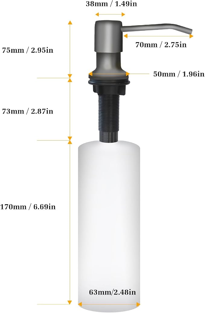 Soap Dispenser for Kitchen Sink, Built in Sink Soap Dispenser Lotion Dispenser - Image 6