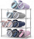 Stackable Water Bottle Organizer 4 Tier Holds 16 Bottles, Storage Rack