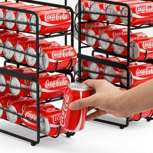 4-Pack Stackable Soda Can Organizer for Fridge,Auto-Rolling Drink