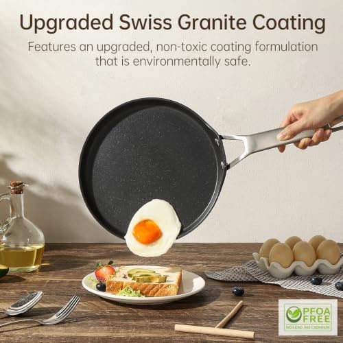 MsMk 8 Inch Nonstick Crepe Pan with Spreader, Induction Dosa Tawa