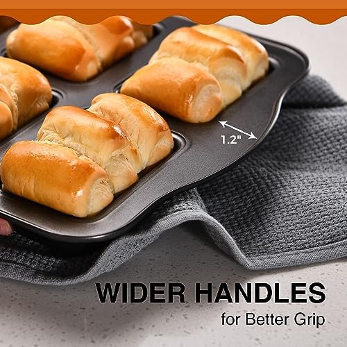 HONGBAKE Nonstick Muffin Pan 12 Cup and Mini Loaf Pans 8 Cavity