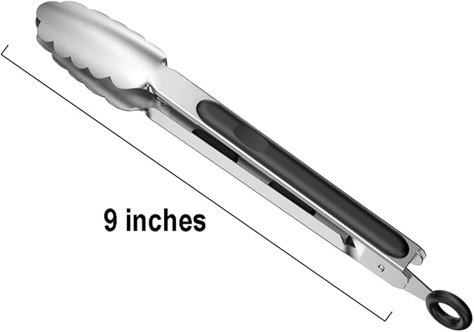 9-inch Stainless Steel Kitchen Tongs - Image 2