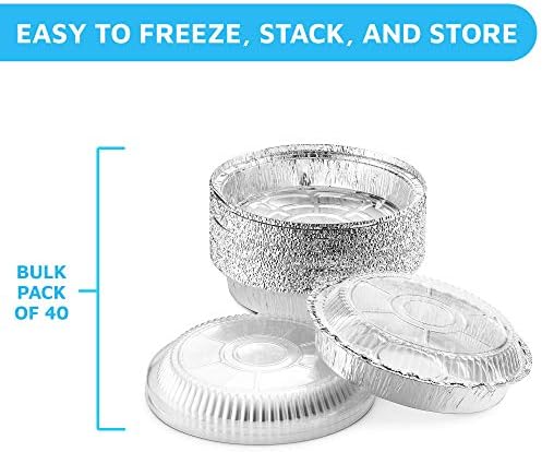 MontoPack 9” Round Aluminum Foil Pans with Clear Lids | Disposable