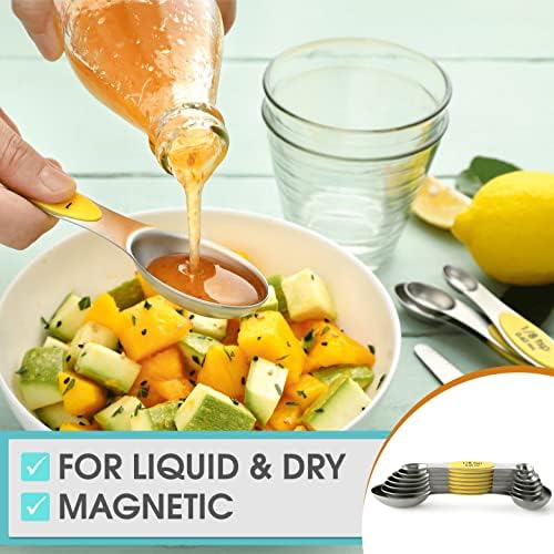 Spring Chef Dual Sided Magnetic Measuring Spoons, Set of 8 & Stainless