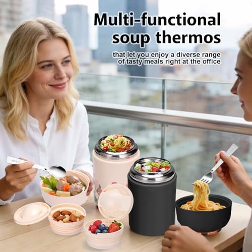 Mity rain 17oz Insulated Thermo Food Container for Hot Food & Drinks