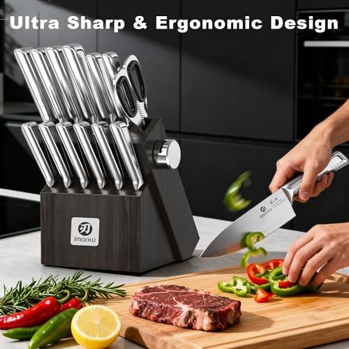imarku 14-Piece High-Carbon Stainless Steel Knife Set