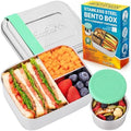 Stainless Steel Bento Box w/ Silicone Strap & Condiment Cup, 27 oz