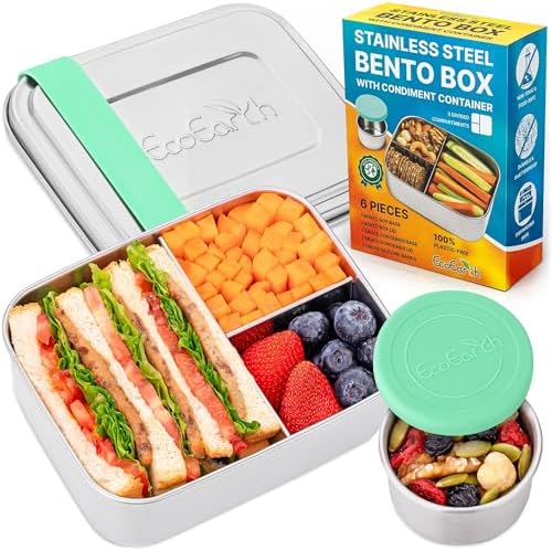 Stainless Steel Bento Box w/ Silicone Strap & Condiment Cup, 27 oz