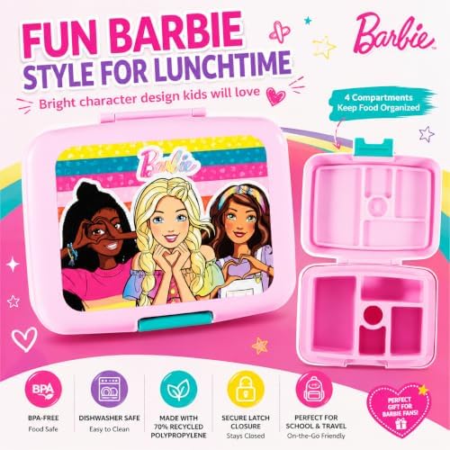 AI ACCESSORY INNOVATIONS Barbie 4 Compartment Bento Lunch Box for