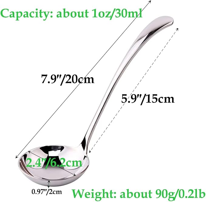Small Ladle, Gravy Ladle, 7.9 Inch Sauce Ladles, 18/10 Stainless Steel Small - Image 2