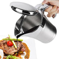 Gravy Boat Stainless Steel Double Insulated Sauce Jug with Hinged Lid