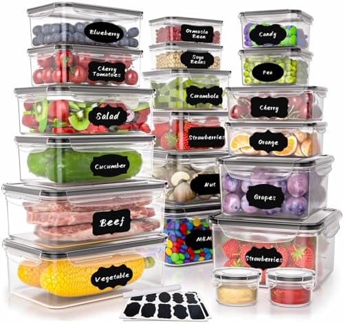40 PCS Plastic Food Storage Containers with Lids
