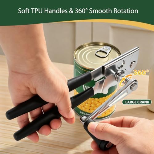 Commercial Manual Can Opener Heavy Duty with Folding Handle,Easy