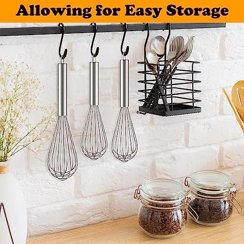 Polly Online Stainless Steel Whisk Set, 3 Packs Balloon Whisk for