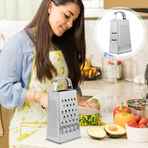 CALLARON Cheese Grater - Stainless Steel Vegetable Grater with Handle
