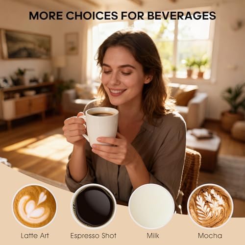 6 Pack Ceramic Coffee Mugs Set, 12 OZ Porcelain, White