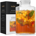 68oz Glass Pitcher with Lid (2 Lids), Rectangle Beverage Serveware and