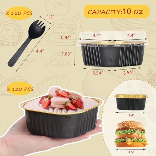 LNYZQUS 120 Pack 10oz Mini Cake Pans with Lids and Spoons for Bake