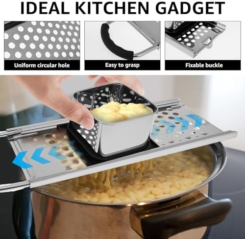 Stainless Steel Spaetzle Maker, Spaetzle Press with Grip Handle