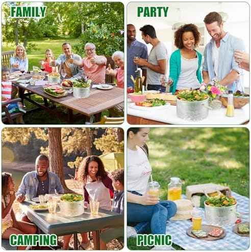 Hushee 2 Pack Chilled Dip Bowl 30oz Ice Serving Bowl with Lid Chilled Dip Bowl for Parties Cold Serving Dish with 2 Serving Tongs 6 Spoons for Hummus, Chilled Pasta, Potato, Dressing, Fruit, Salsa